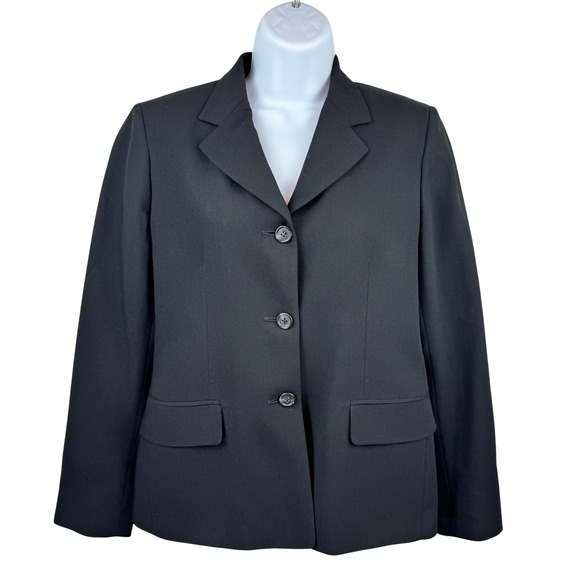 Brooks Brothers Blazer Jacket Petite Size 6 Black Wool Career Academia Business - Picture 5 of 16